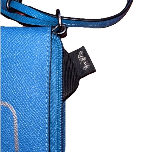 Coach New York Blue Leather Storypatch Wristlet Pouch NWT C1847 F29131 - Picture 6 of 8